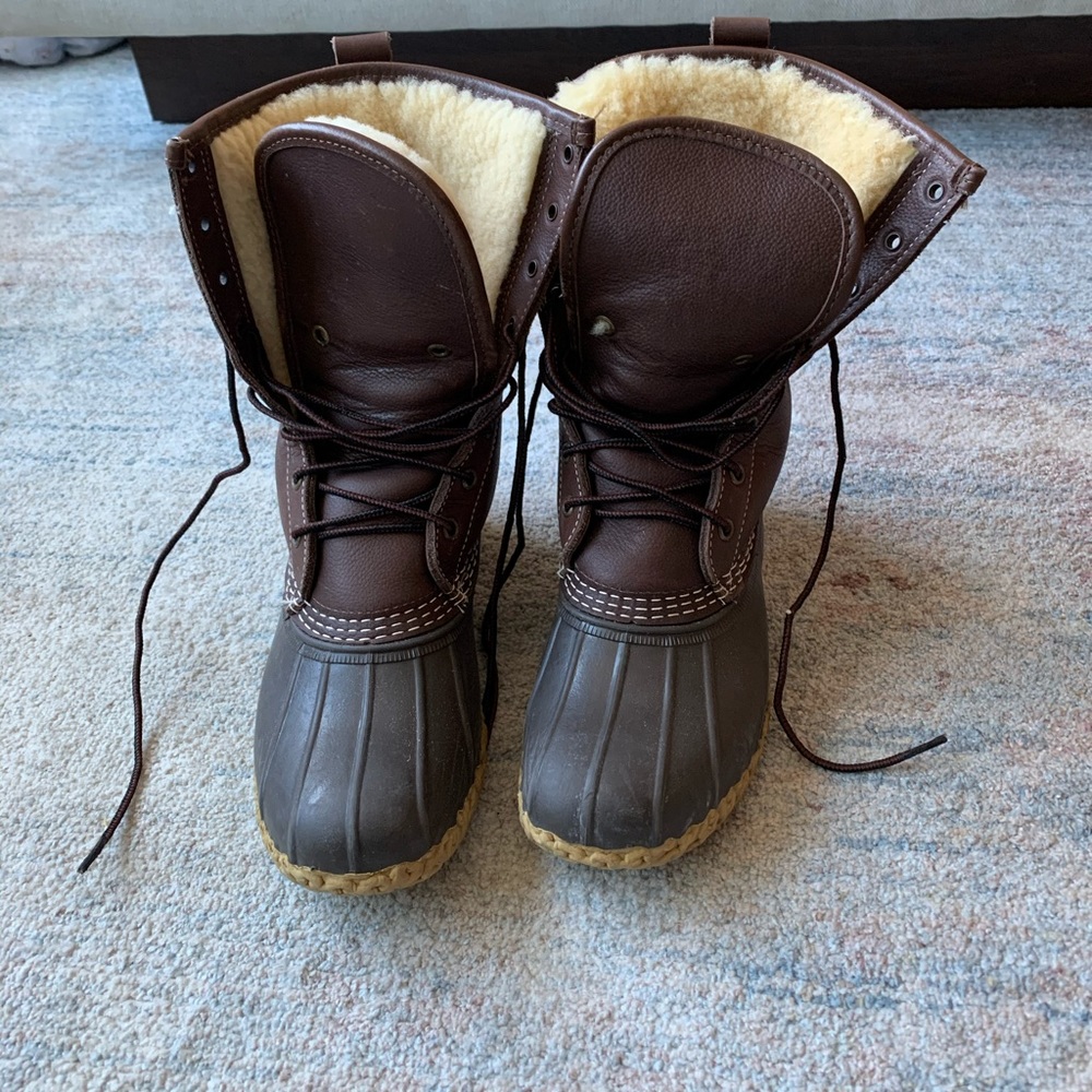 LL Bean Shearling Duck Boots Size 8